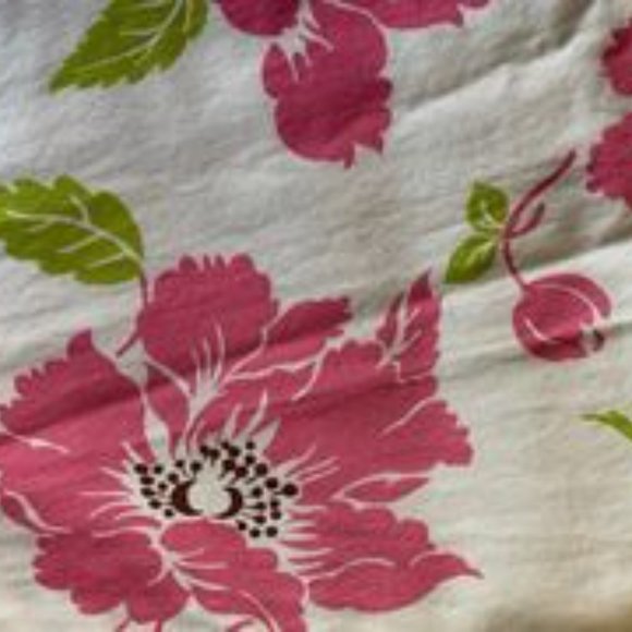 White Denim Bell Bottoms - Pink Floral Pants - Picture 7 of 8